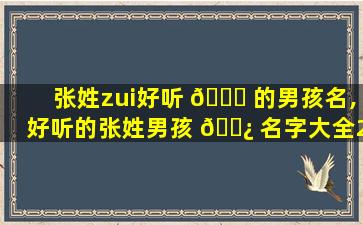 张姓zui
好听 💐 的男孩名,好听的张姓男孩 🌿 名字大全2020